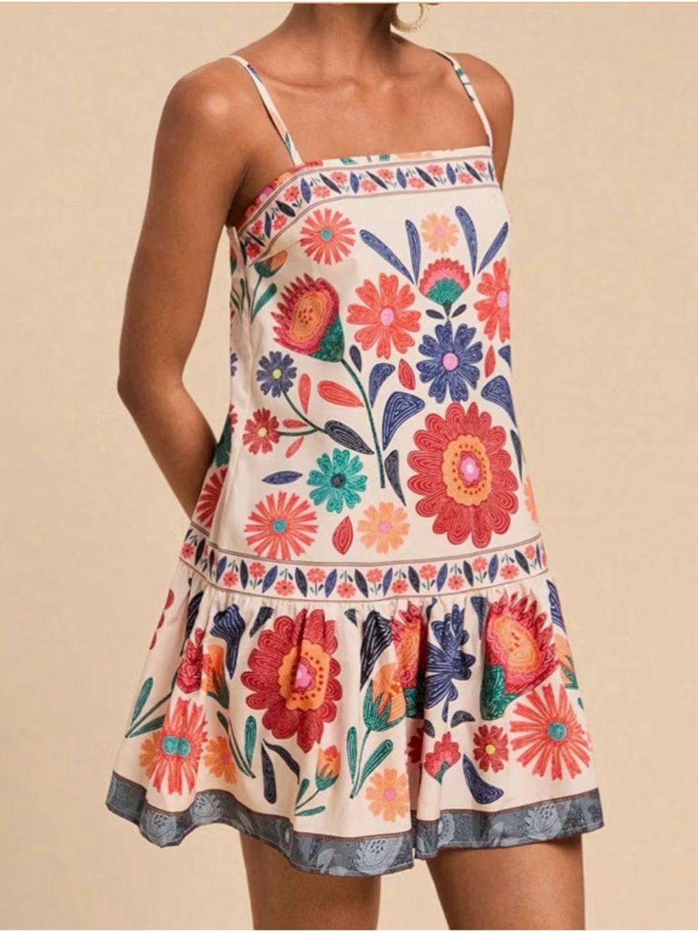 RoseSeek Amazon Women’s Boho Mini Cami Sundress - XS NWOT